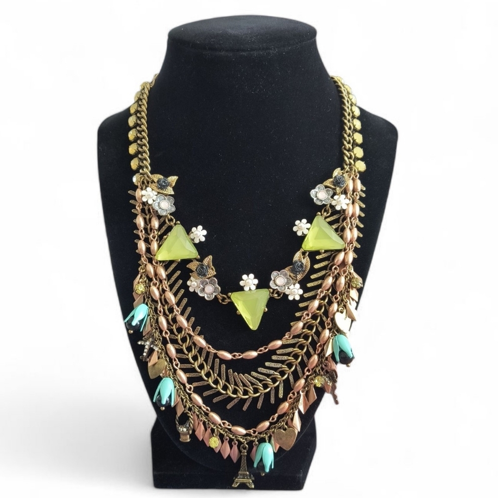 Betsey Johnson Wonderlust Multi-layered Floral Necklace